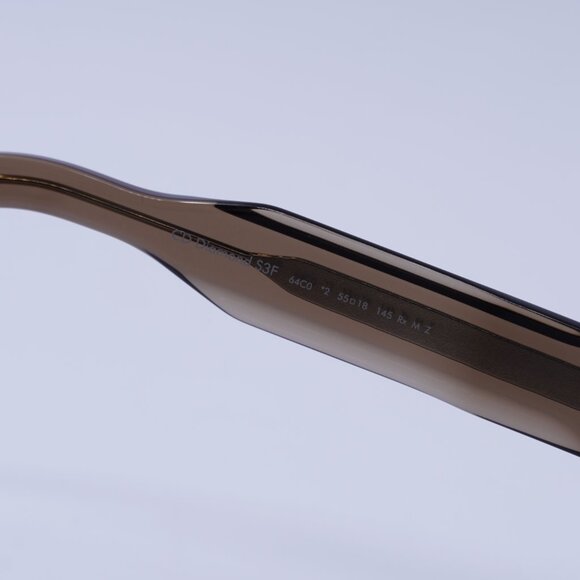 Dior CD DIAMOND S3F 64C0 Sunglasses Transparent Brown Square Frame, Green Lenses - Picture 6 of 10